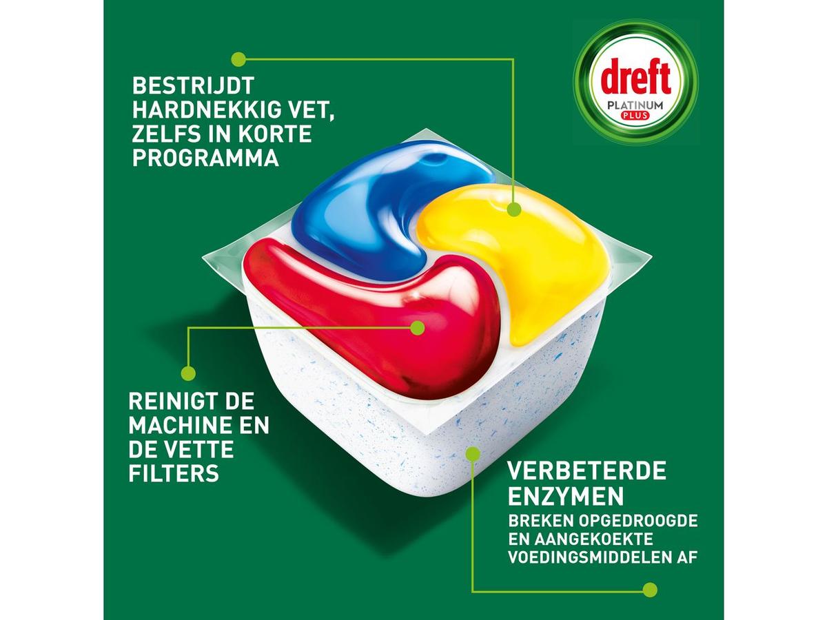 Dreft Platinum Plus Geschirrspültabs – Zitronenduft – 72 Stück – 144-faches Sonderangebot