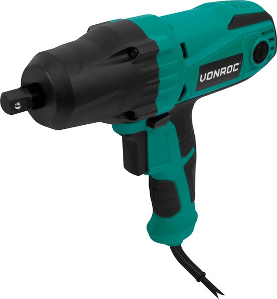 VONROC Schlagschrauber 450W - 350Nm - 1/2" Aufnahme - Inkl. 4 Steckschlüsseleinsätze - 3m Kabel - Soft Grip - geeignet für Reifenwechsel