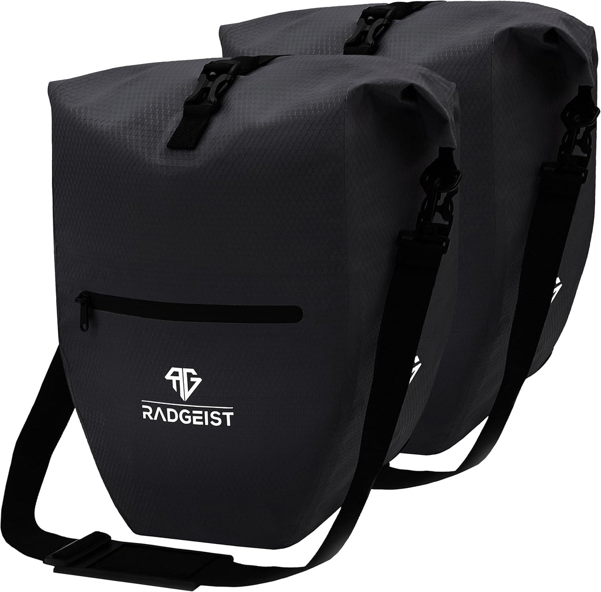 RADGEIST Fahrradtasche für Fahrradträger Set - 2X Tasche für Fahrradträger - Gepäcktasche wasserdicht & Umhängetasche - Fahrradtasche mit Reflektoren