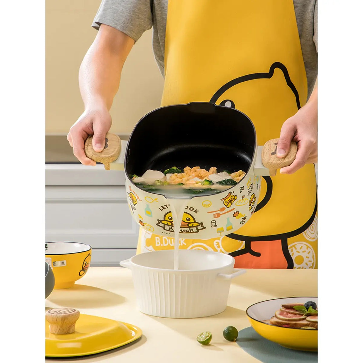 COOKER KING x B.DUCK Bratpfanne mit Deckel – Antihaftbeschichtung – 22 cm