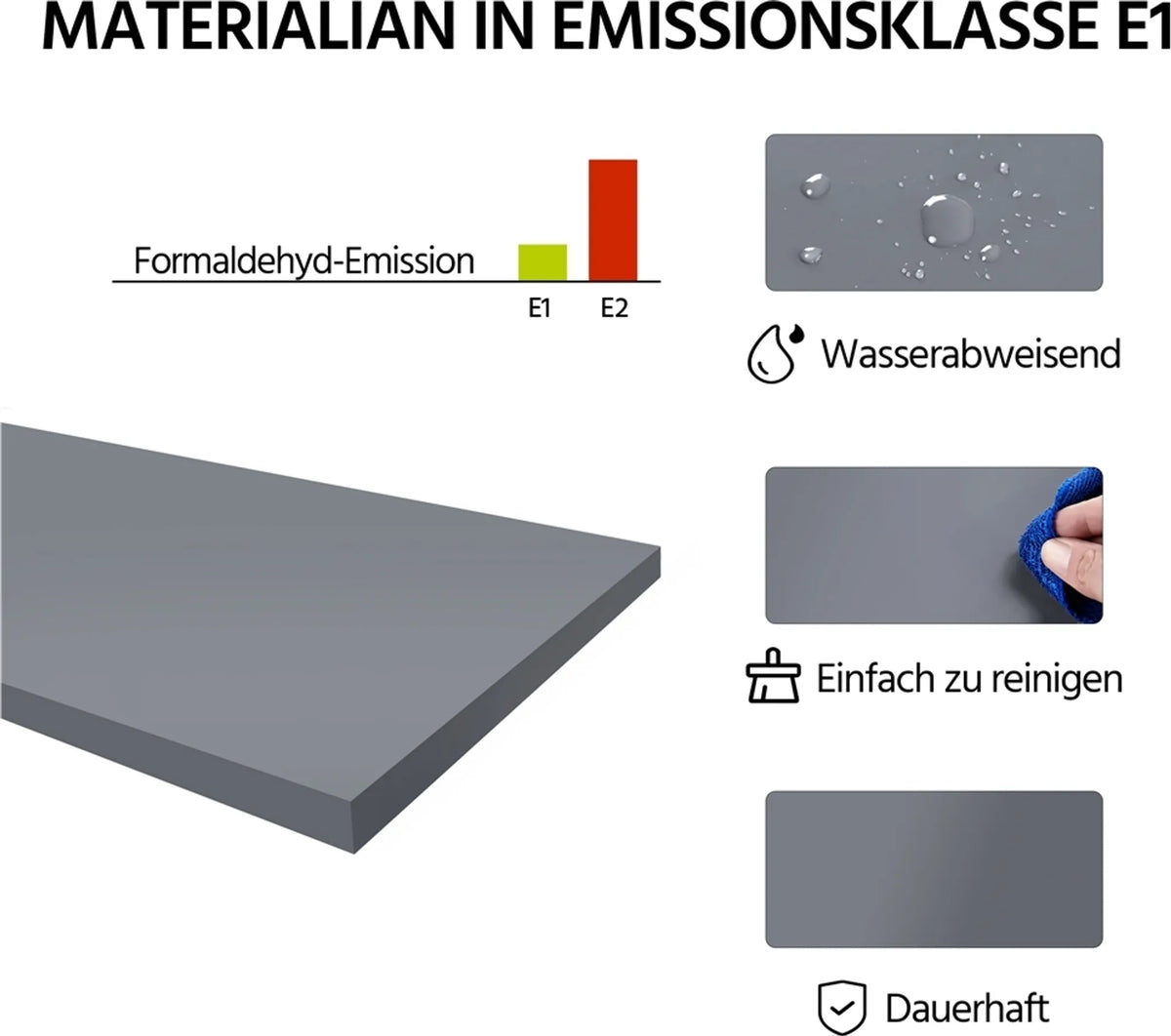 Yaheetech Platzsparender Badezimmerschrank & Aufbewahrungsschrank mit 2 herausnehmbaren Schubladen, 89 cm hoch – Dunkelgrau – MDF