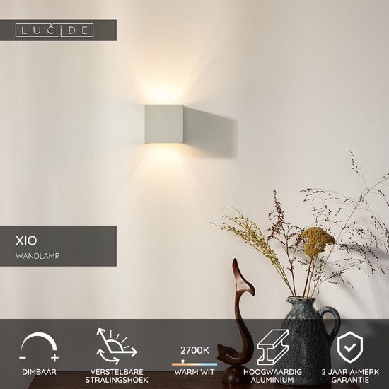 Lucide XIO – Wandleuchte – LED, dimmbar – G9 – 1x4 W, 2700 K – Einstellbarer Abstrahlwinkel – Weiß