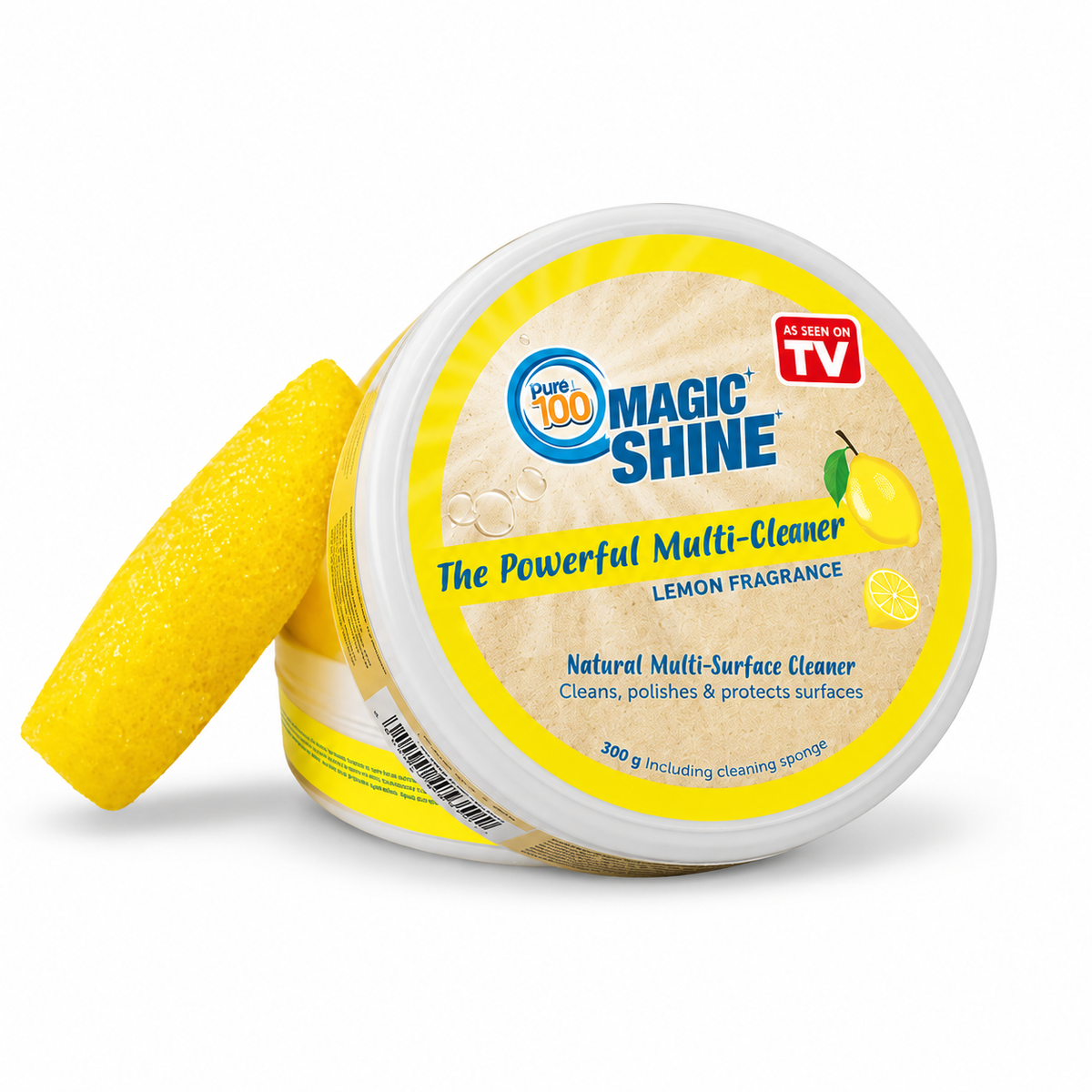 2x Pure 100 Magic Shine Allzweckreiniger und Poliermittel – Natürliche französische Tonerde – Zitronenduft