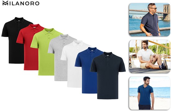 Milanoro - Größe M - Poloshirt - Herren - Weiß