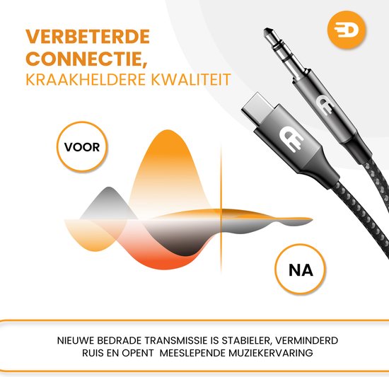 Drivv. USB C zu AUX Kabel - Nylon - 1 Meter