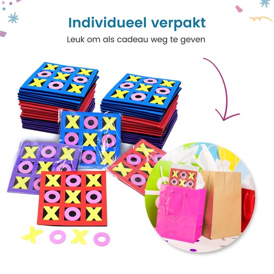 Partizzle 24x Mini Butter-, Käse- und Eierspiel - Partygeschenke - Tic Tac Toe Spiele - Lernspielzeug - Abschlussgeschenke für Kinder - Schaumstoff