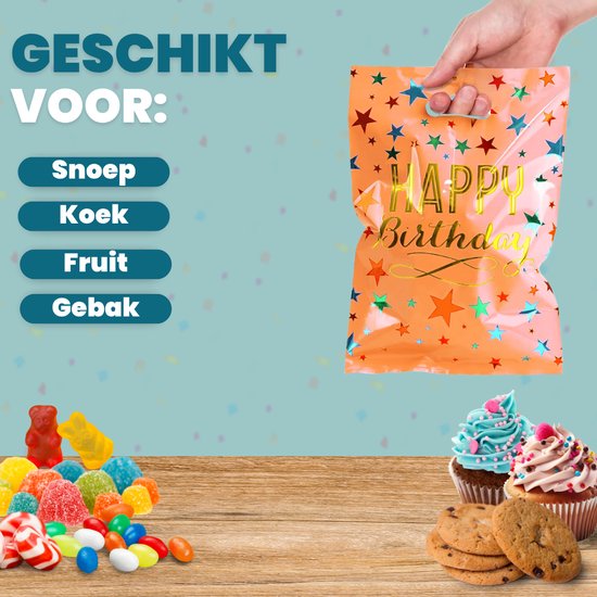Feestio Sharing Bags 100 Stück - 17 x 25 cm - Bonbontüten - Leckerli-Tüten Kinderparty - Geschenktüten - Geburtstag