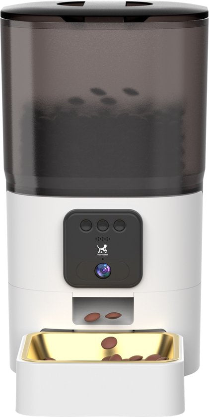 Viervoeter Feed Pro – Automatischer Futterspender 6 l – für Katzen und Hunde – Futterspender mit App – Weiß