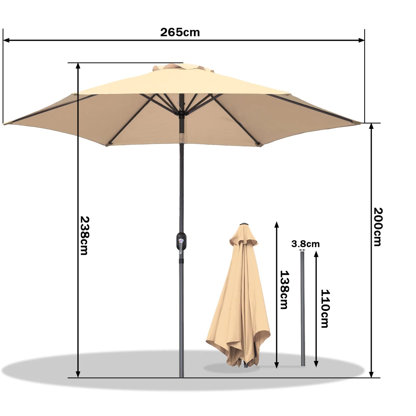 Angel Living Sonnenschirm Ø 270 cm – Rot
