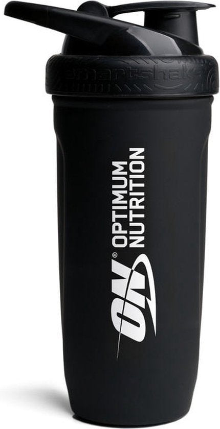Optimum Nutrition ON SmartShake Reforce Stahl-Shaker – Shakerbecher 900 ml – Edelstahl – PA/DEHP-frei – Schwarz