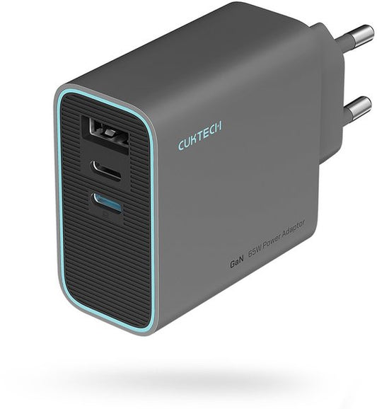 Cuktech Cukad653Eugr 65-W-Wandladegerät für Apple-Handys, 2x USB-C, 1x