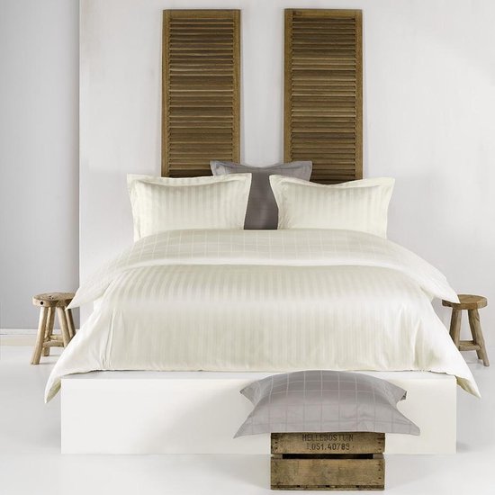 De Witte Lietaer Bettbezug aus Baumwollsatin Zygo – Einzelbett – 240 x 220 cm – Elfenbein