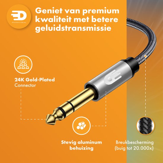 Drivv. AUX-Kabel 3,5 mm - Audiokabel - vergoldet - Stecker auf Stecker - Silber - 1,5 Meter