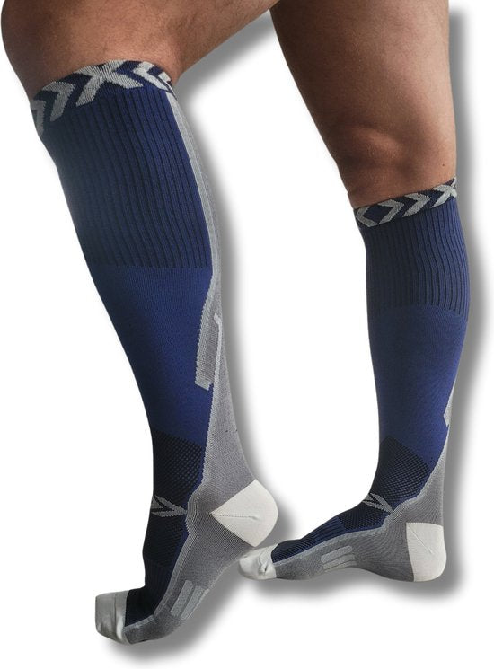 Sandside Support Socks - Kompressionssocken - Laufsocken - Premium Active - Dunkelblau - Größe 36-40 S/M -2 Paar