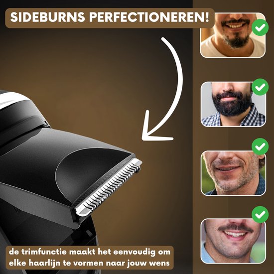 2-in-1-Rasierer für Männer mit Trimmer S1111 + Extra-Scherkopf - Sansbeaute® - Nass & Trocken - Präzisionstrimmer - Elektrisch - Elektrorasierer - Wasserdicht