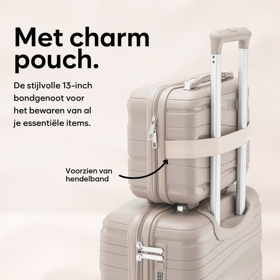 SKYCASES Travel One – 28-Zoll-Reisekoffer – Zahlenschloss – 50 x 29 x 77 cm – 98 l – Leicht, wasserdicht und strapazierfähig – XL-Rollkoffer – Beige