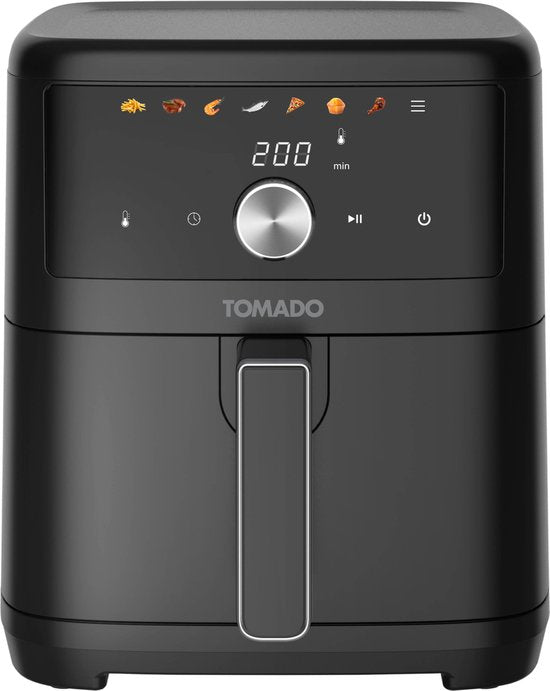 Tomado TAF6001B - XXL Airfryer - 6 Liter - Heißluftfritteuse - 1000 g Pommes frites - Digitalanzeige - Schwarz