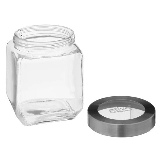 5Five Vorratsglas MIRO mit Schraubdeckel – Glas – 1,2 l – 11 x 14 cm – Vorratsgläser – transparent – Einmachglas