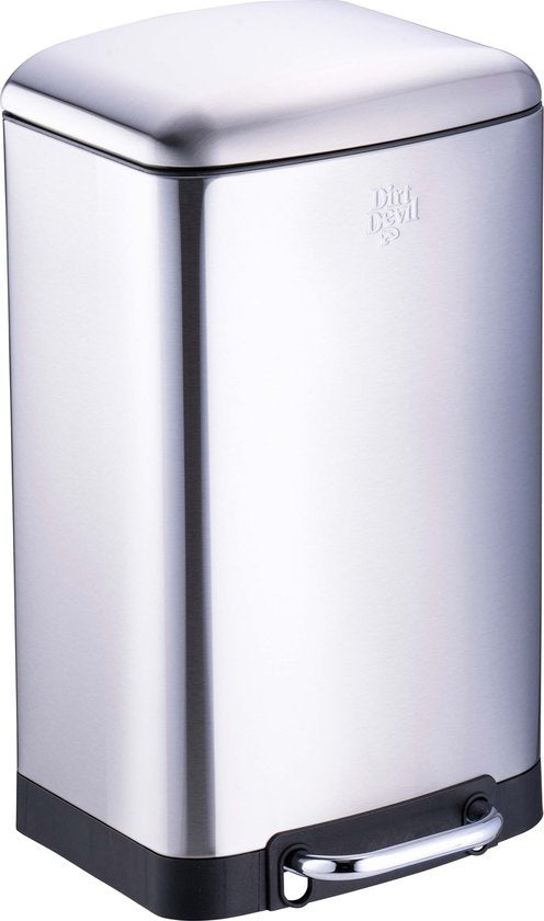 Dirt Devil Treteimer 20 Liter - Abfalleimer - Edelstahl - Silber