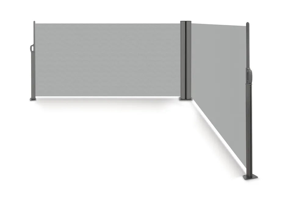 Hortensus Doppelter Aluminium-Windschutz 6 m x 1,8 m - Grau