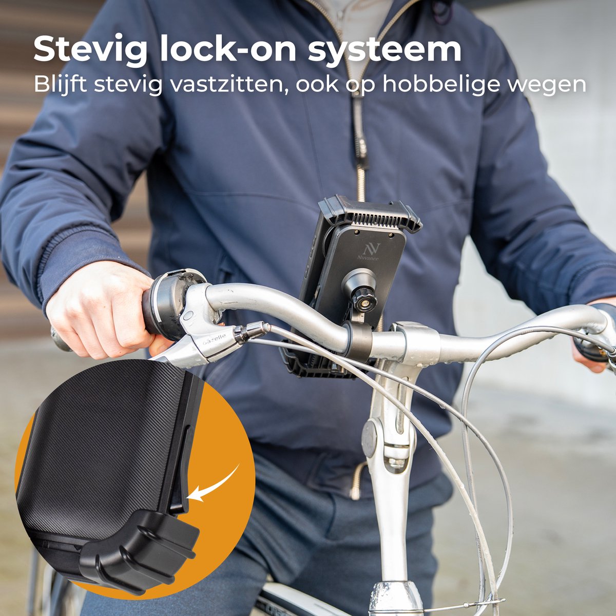 Nuvance Handyhalterung für das Fahrrad – um 360° drehbar – für 4,7–6,8 Zoll – Schwarz