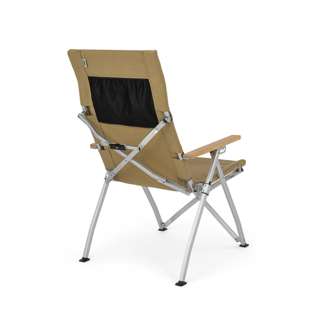 AMA Relax Klappbarer Campingstuhl – Rückenlehne in 4 Positionen verstellbar – Aluminium und Bambus – 53 x 62 x 100 cm – Bis zu 130 kg