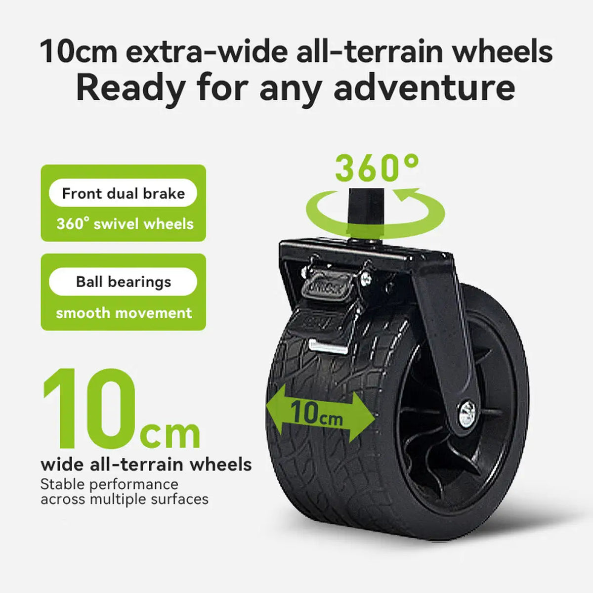Ochama Off-Road-Bollerwagen 150 l – Heckklappe – Belastbar bis 260 kg