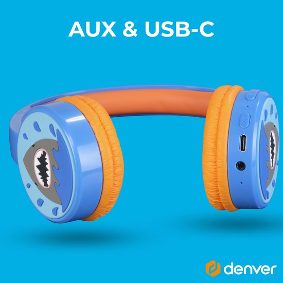 Denver Kopfhörer Kinder - Bluetooth - Drahtlos - bis zu 85db - Kinderkopfhörer - integriertes Mikrofon - BTH107BU
