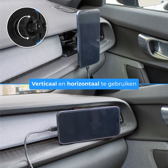 Nuvance Telefonhalter Auto - Geeignet für MagSafe iPhone 12/13/14/15/16 - Telefonhalter - Kabelloses Ladegerät - Handy-Halter Auto