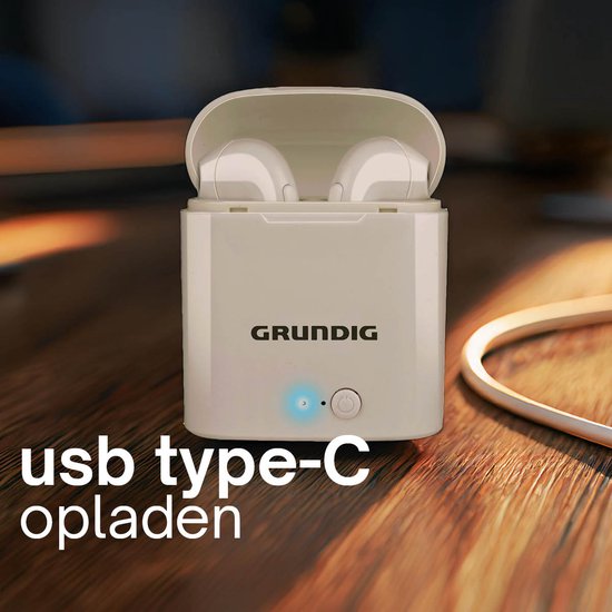 Grundig Wireless Earbuds - Bluetooth In Ear Earbuds 400mAh - Ohrhörer kabellos mit 2 Stunden Spielzeit - Ohrhörer zum Freisprechen - inkl. Ladecase USB-C Ladekabel
