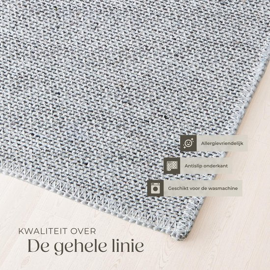 tectake® Teppich im Vintage-Design – Dalia – Kurzflor-Teppich für Wohnzimmer, Kinderzimmer, Schlafzimmer oder Flur – Waschbar – Verschiedene Größen – 120 x 170 cm – grau