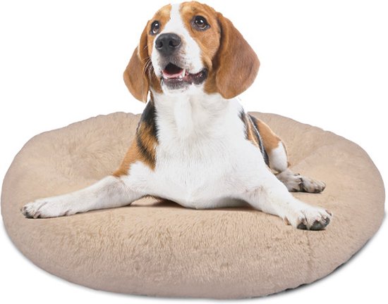 Peaceful Pooch S – flauschiges Hundebett – 58 cm Durchmesser – zusammenklappbar – in verschiedenen Größen erhältlich. Katzenbett – waschbar – herausnehmbare Füllung – entspannt Gelenke und Muskeln – rutschfester Noppenboden