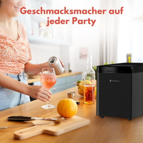 KitchenBrothers - Eiswürfelbereiter - Segelreinigungsfunktion - 15kg/24h - Edelstahl - Schwarz