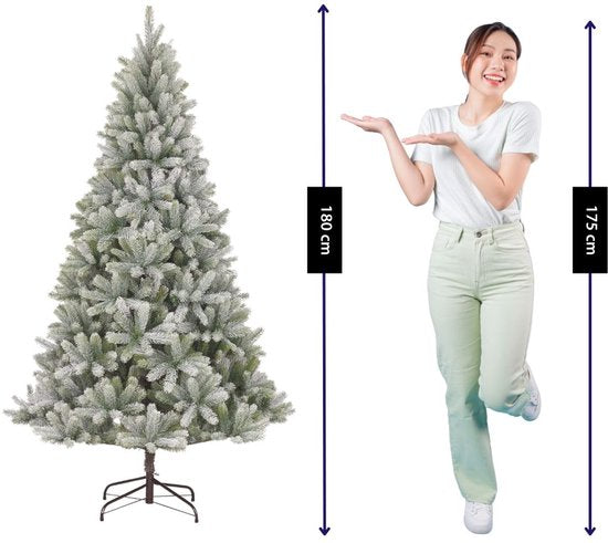Black Box Trees Nagoya Weihnachtsbaum, grün, mattiert, mit Scharnierkonstruktion – Weihnachtsdekoration für den Innenbereich – Kunstbaum mit realistischem Aussehen – Höhe 180 x Durchmesser 108 cm