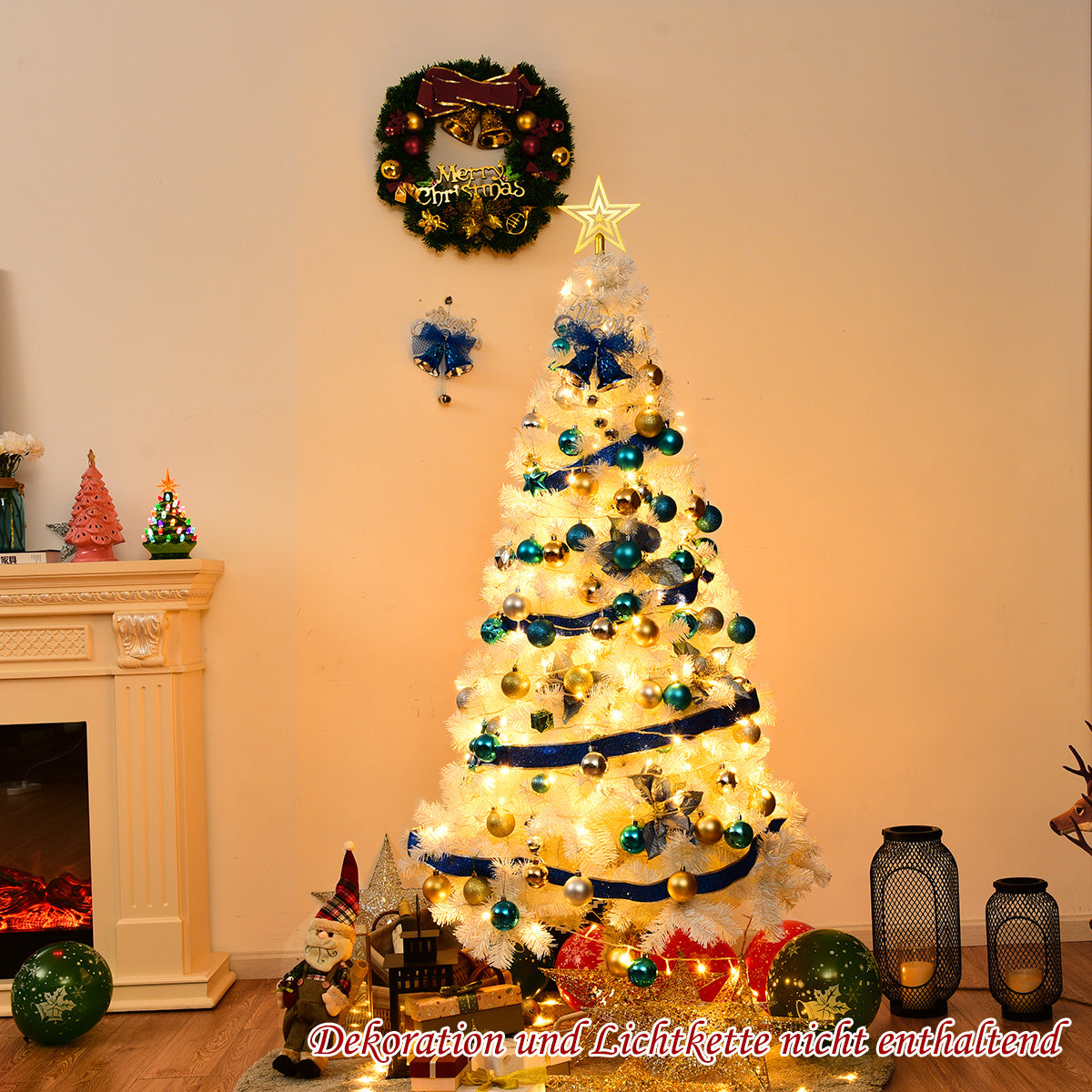 Coast Weihnachtsbaum Künstlicher Tannenbaum - Metallständer - 240 cm - Weiß