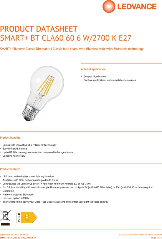 2 x Ledvance Smart+ Wifi Classic - Weiß - Ersetzt 50W