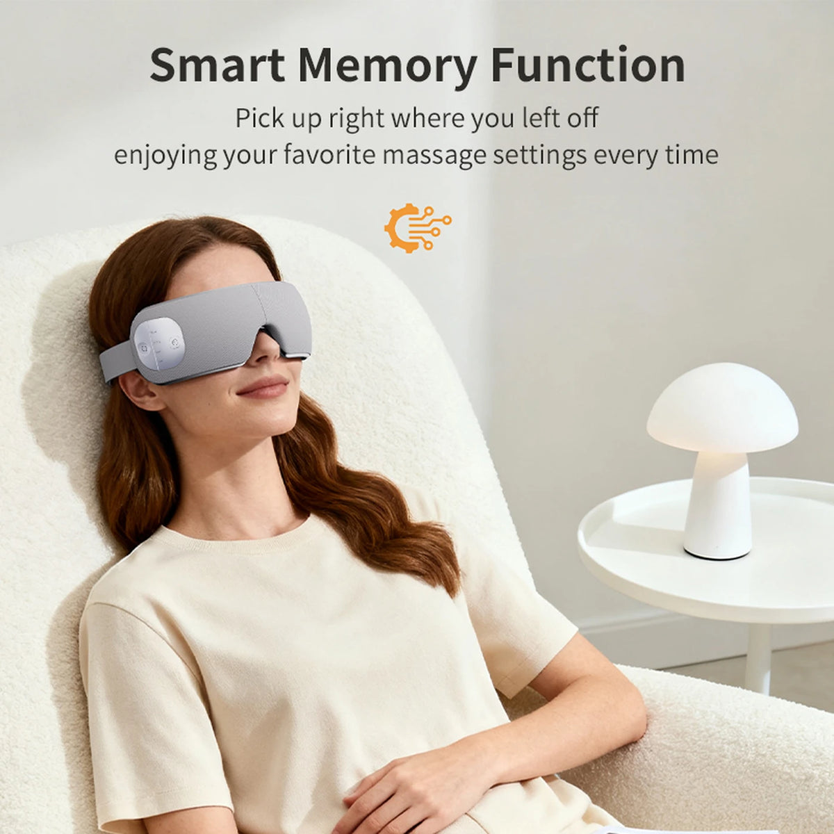 Breo EM005 Augen- und Schlafmaske mit Massagefunktion und Wärme – Luftkompression, Schläfenmassage, USB-C – Schwarz
