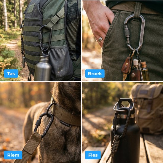 Nuvance Karabiner – 5 Stück – Karabiner-Schlüsselanhänger – 77 mm – Musketonhaken – Carabiner