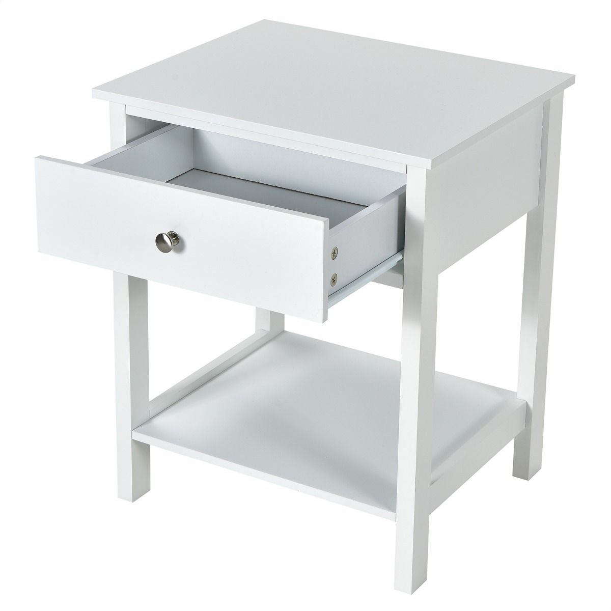 Coast Nachttisch 2-stufiges Nacht-Sideboard moderner Nachttisch mit Schublade weiß