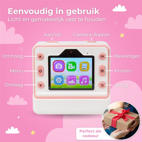 Nuvance - Kinderkamera - Spielzeugkamera Kinder - Inkl. 32 GB SD-Karte - Foto & Video - Fotodrucker - Digitale Kinderkamera - Kinderkameras - Pink