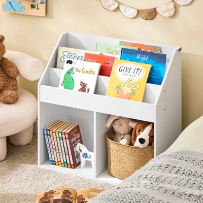 SoBuy Kinderbücherschrank mit Staufächern – 73 x 30 x 80 cm – Weiß