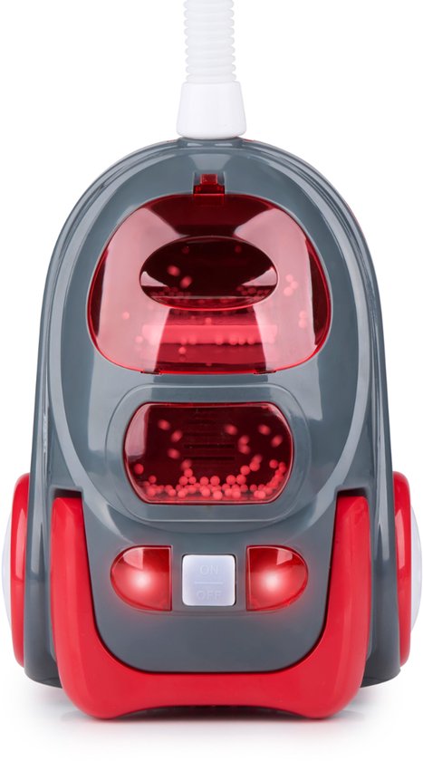 Dirt Devil Spielzeugstaubsauger mit Schlauch – mit Soundeffekten und wirbelnden Partikeln – kabelloses Reinigungsspielzeug für Jungen und Mädchen ab 3 Jahren – 88 x 15 x 12,5 cm – Rot/Grau