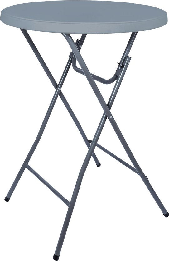 BRASQ Stehtisch - ø80 x 110 cm - Klapptisch - Aus Kunststoff und Metall - Für den Innen- und Außenbereich - Grau