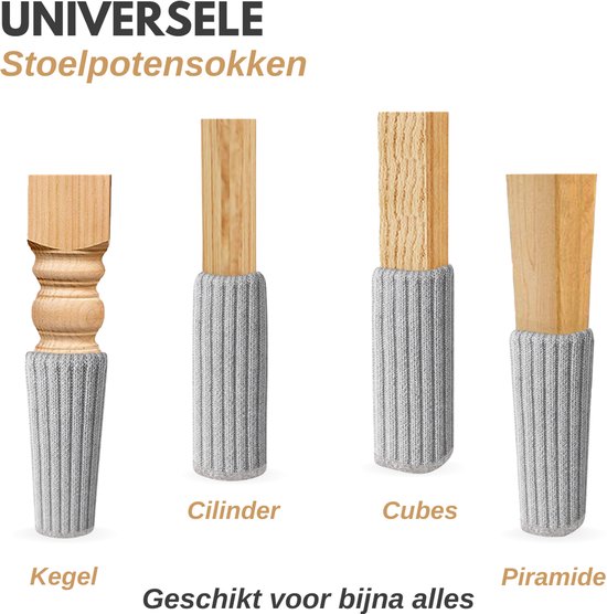 Vaive Stuhlfußschutz – Bodenschutz – Stuhlfußsocken – Stuhlfußkappen – Stuhlfußschutz – Stuhlsocken – Grau