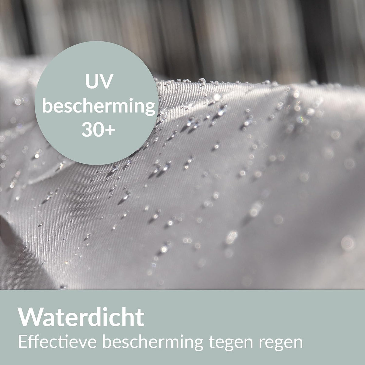 Chefarone Aufbewahrungstasche für Gartenkissen – wasserabweisend – 125 x 50 x 32 cm – 420D Polyester – hellgrau