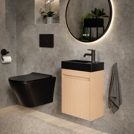 Mirlux WC-Schrank in heller Eiche – Waschbeckenunterschrank – WC-Schrank – WC-Möbel – 40 cm