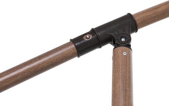 AXI Dion Hängeschirm Ø 300 cm Eichenoptik/Beige – Pulverbeschichtetes Gestell mit Kreuzfuß