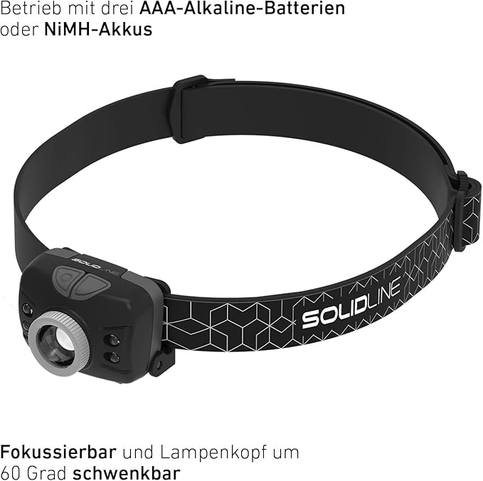 Solidline Stirnlampe von Ledlenser GMT Outdoor SH5 Schwarz