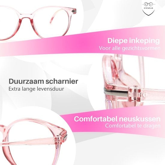 LC Eyewear Computerbrille - Blaulichtbrille - Displaybrille - Unisex - Transparent Pink