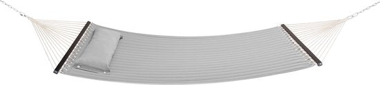 Juskys Hängematte Cata - Hellgrau - inkl. Gestell und Kissen